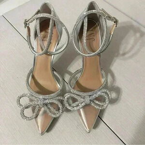 inc international concepts Women Slingback Stiletto Dress Pump Silver Bling 6M